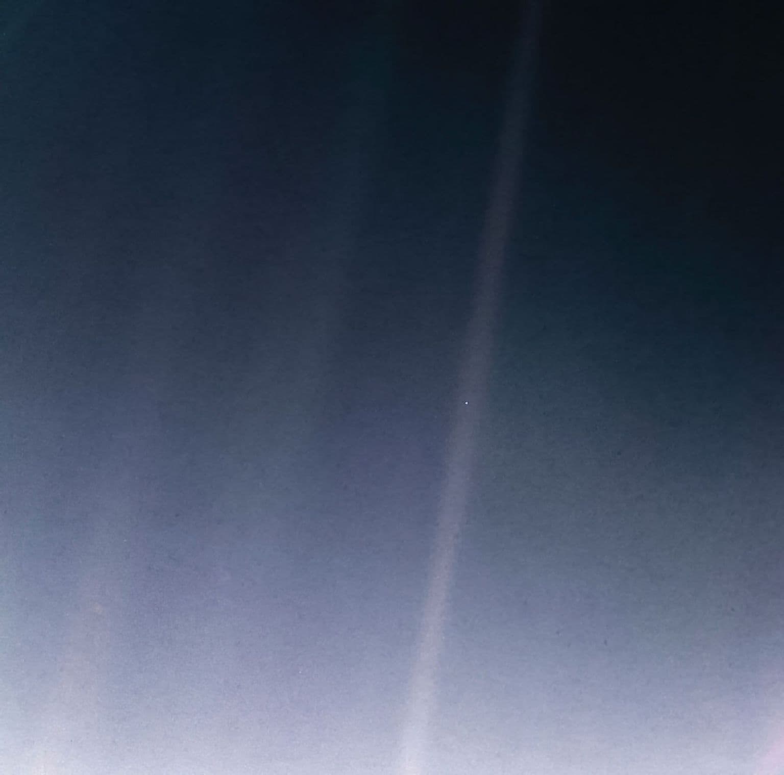 The Pale Blue Dot photograph taken by Voyager 1