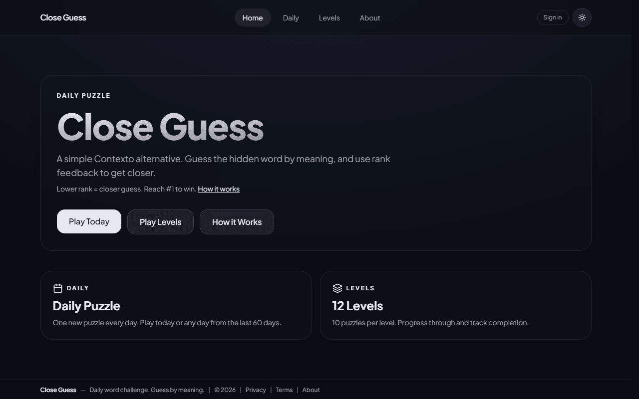 CloseGuess screenshot
