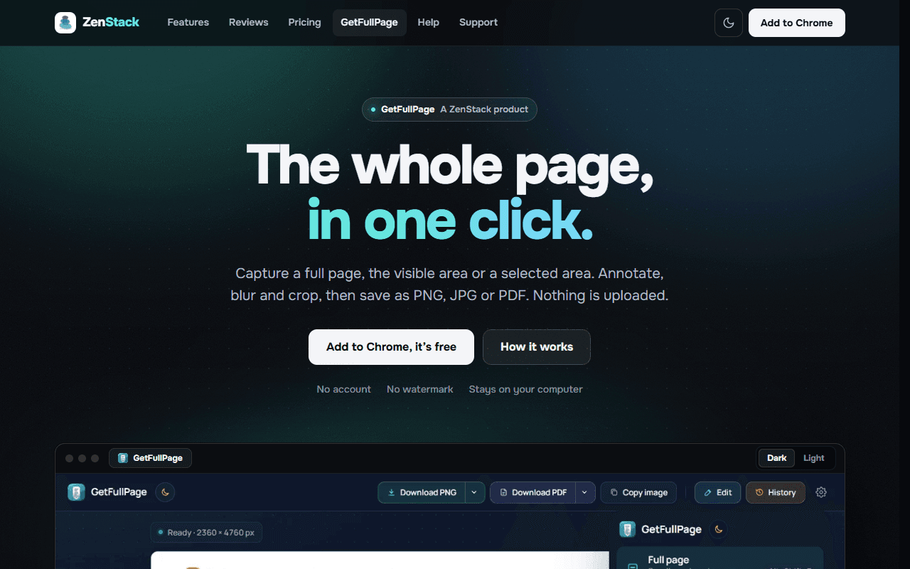 GetFullPage screenshot